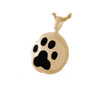 Hammered Paw Print Cremation Jewelry in Solid 14k Yellow Gold or White Gold