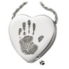 Handprint Heart Slider Stainless Steel Memorial Cremation Pendant Necklace