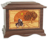 Heartland Motorcycle Rider with 3D Inlay Walnut Wood Cremation Urn