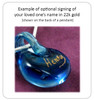Heavenly Blue Cremains Encased in Glass Cremation Jewelry Pendant
