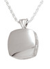 High Polish Cushion Sterling Silver Cremation Jewelry Pendant Necklace