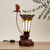 Hummingbird and Lily Blue Tiffany Style Lamp Keepsake Cremation Urn