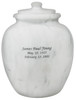 Legacy White Marble Engravable Cremation Urn