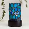 LED Light of Remembrance Blue Floral Lamp Keepsake Cremation Urn