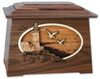 Lighthouse with Flowers 3D Inlay Walnut Wood Astoria Cremation Urn