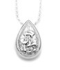 Lily Bouquet Teardrop Sterling Silver Cremation Jewelry Pendant Necklace