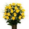 Medium Yellow Roses with Lily Grass Silk Flowers for Cemeteries