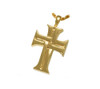 Mens Cross Cremation Jewelry in 14k Gold Plated Sterling Silver