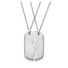 Military Dog Tag For Two Sterling Antiqued Silver Memorial Jewelry Pendant