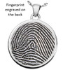 Military Fingerprint Round Solid 14k Gold Memorial Cremation Pendant Necklace