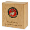 Military Oak Compact Niche Cremation Urn With Military Branch Choice