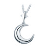 Moon and Stars Sterling Silver Cremation Jewelry Pendant Necklace