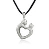 Mother and Child Heart Stainless Steel Cremation Jewelry Pendant Necklace