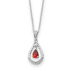 Never Forget Tear January CZ Birthstone Sterling Silver Memorial Jewelry Pendant