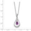 Never Forget Tear June CZ Birthstone Sterling Silver Memorial Jewelry Pendant