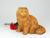 Orange Longhair Cat Hollow Figurine Urn - 2706