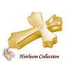 Ornate Cross Cremation Jewelry in 14k Gold Plated Sterling Silver