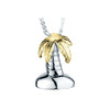 Palm Tree Sterling Silver with Gold Cremation Jewelry Pendant Necklace