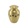 Extra Small Paw Prints Classic Brass Pet Cremation Urn - Engravable