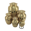 Small Paw Prints Classic Brass Pet Cremation Urn - Engravable