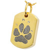 Pawprint Dog Tag Solid 14k Gold Memorial Pet Cremation Jewelry Pendant Necklace