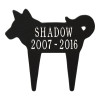 Personalized Silhouette Dog Pet Memorial Lawn and Garden Marker - 13 Colors