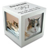 Small Silver Photo Cube Pet Cremation Urn