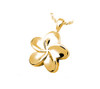 Plumeria Cremation Jewelry in Solid 14k Yellow Gold or White Gold