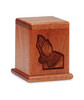 Praying Hands Mahogany Keepsake Cremation Urn - Engravable