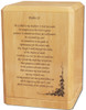 Psalm 23 Classic Maple Wood Cremation Urn