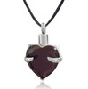 Purple Cradled Heart Stainless Steel Cremation Jewelry Pendant Necklace