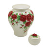 Red Roses Hand Painted Ceramic Cremation Urn