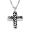 Remembrance Cross Antiqued Sterling Silver Cremation Jewelry Necklace