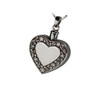 Rimmed Heart Cremation Jewelry in Sterling Silver