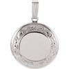 Round Floral Sterling Silver Memorial Locket Jewelry Necklace