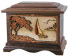 Sailboat with 3D Inlay Walnut Wood Cremation Urn