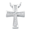 Satin Finish Cross Sterling Silver Cremation Jewelry Pendant Necklace