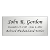 Silver Engraved Nameplate - Square Corners - 4-1/4 x 1-3/4