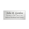 Silver Engraved Nameplate - Square Corners - 3-1/2 x 1-7/16