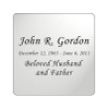 Silver Engraved Nameplate - Square with Rounded Corners - 2-3/4 x 2-3/4