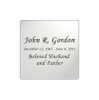 Silver Engraved Nameplate - Square with Rounded Corners - 1-7/8 x 1-7/8