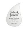 Tear Drop Nameplate - Engraved - Silver - 2-3/4 x 4-1/8