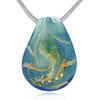 Sky Blue Cremains Encased in Glass Cremation Jewelry Pendant