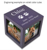 Large Rotating Photo Cube Pet Urn in 3 Color Choices