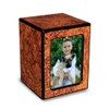 Small Society Collection Burl Wood Finish Photo Cremation Urn