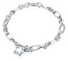 Star Charm Oval Link Sterling Silver Cremation Jewelry Bracelet