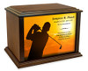 Sunset Golfer Eternal Reflections Wood Cremation Urn