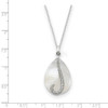 Tear From Heaven Sterling Silver Mother of Pearl CZ Memorial Jewelry Pendant