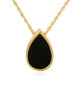 Teardrop with Onyx Gold Vermeil Cremation Jewelry Pendant Necklace