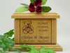 Teddy Bear Infant Engraved Wood Cremation Urn